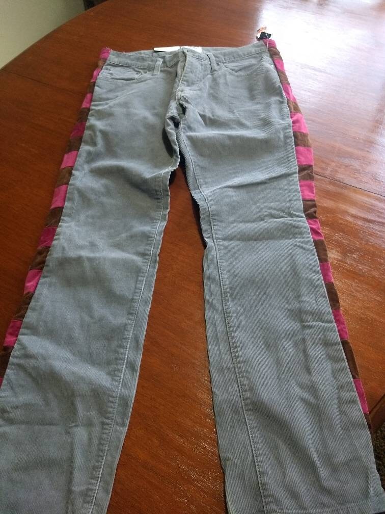 Patchwork Corduroy Pants Mens W32-33 