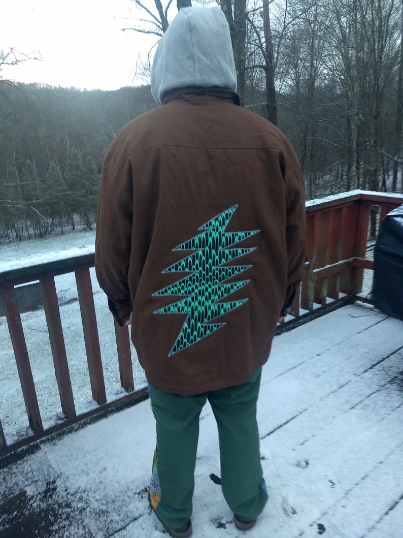 Embroidered 13 Point Grateful Dead Lightning Bolt Jacket with Hood Dickies Brand XXL