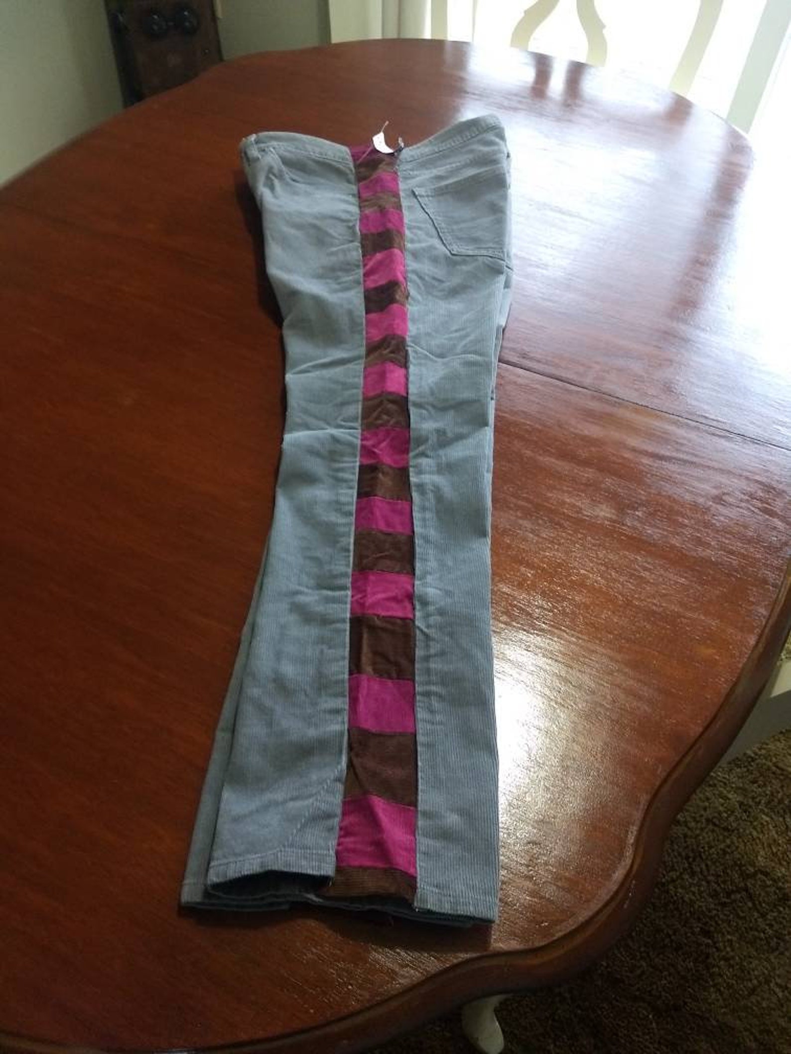 ae patchwork color block corduroy pants