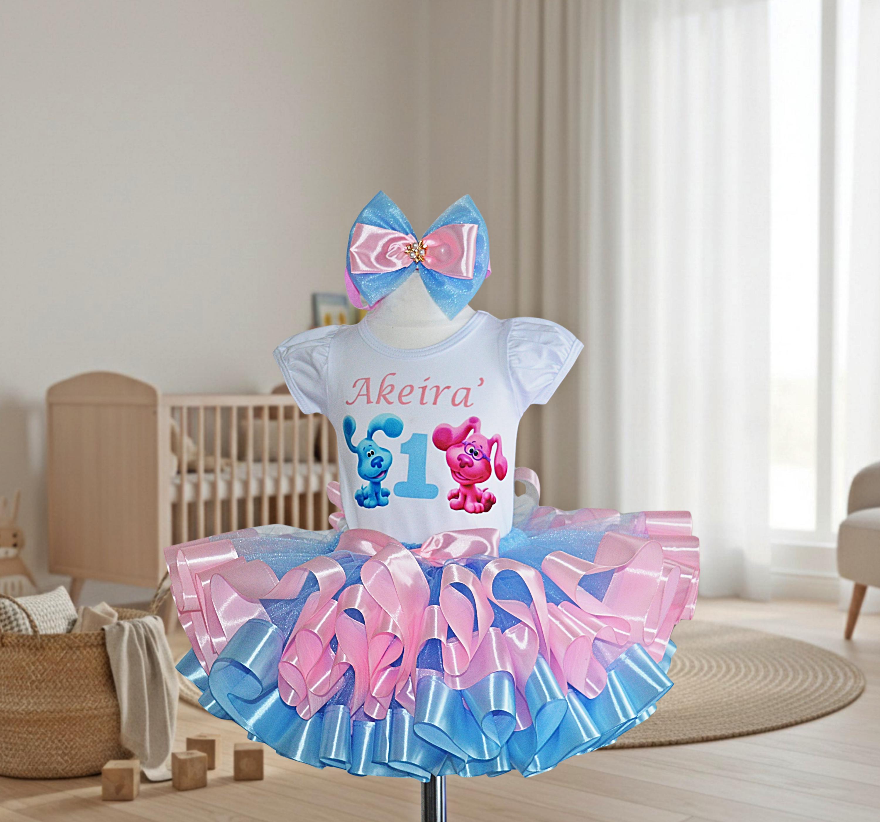 open lace back dress Blues Clues tutu set-Blues clues outfit-Blues Clues birthday-Blues Clu –  Pink Toes & Hair Bows main image 0