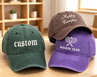 Custom Text Logo, Personalized Dad Hat,Custom Embroidered Cap with text, 3D text,Logo,Fraternity hat,Dad Mom gifts,For him/her,Holiday gifts