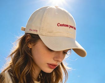 Personalized Text Hat,Personalized Cap with Name,Embroidered Hat,Personalized Dad Cap,Custom 3D text logo,Custom hat