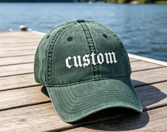 Custom Embroidered Cap with text,Embroidered vintage washed hat,custom embroidered baseball caps, Unisex Baseball Hat,Bachelor Party Gifts