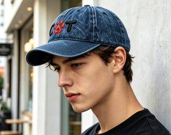 Boné de beisebol com logotipo personalizado, boné de beisebol em jeans lavado personalizado, logotipo bordado, boné de fraternidade, boné estilo "pai" personalizado, boné personalizado