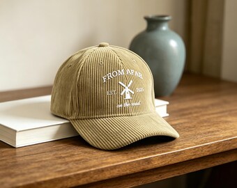 Boné de veludo cotelê personalizado com logo, chapéu de inverno, boné com logo, boné bordado personalizado, chapéu de veludo cotelê, boné de beisebol feito à mão para homens e mulheres.
