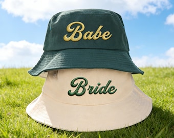 Custom Embroidered Cotton  Bucket Cap,Personalized Bucket Hats With Text,Custom Gifts For Her/Him,Holiday Gift, Bridal Hat
