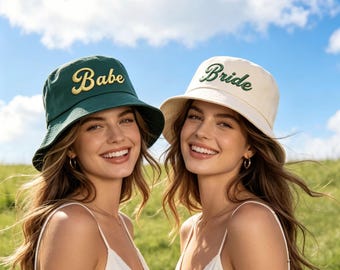 Custom Embroidered Cotton  Bucket Cap,Custom text logo bucket hats,  Bridal Hat,Personalized Bucket Hats With Text,Bucket Hat,Holiday Gift