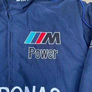 BMW M Power Petronas Jacket – Embroidered Streetwear Zip-Up MotoGP Riding Gear F1 Racing Jacket image 2