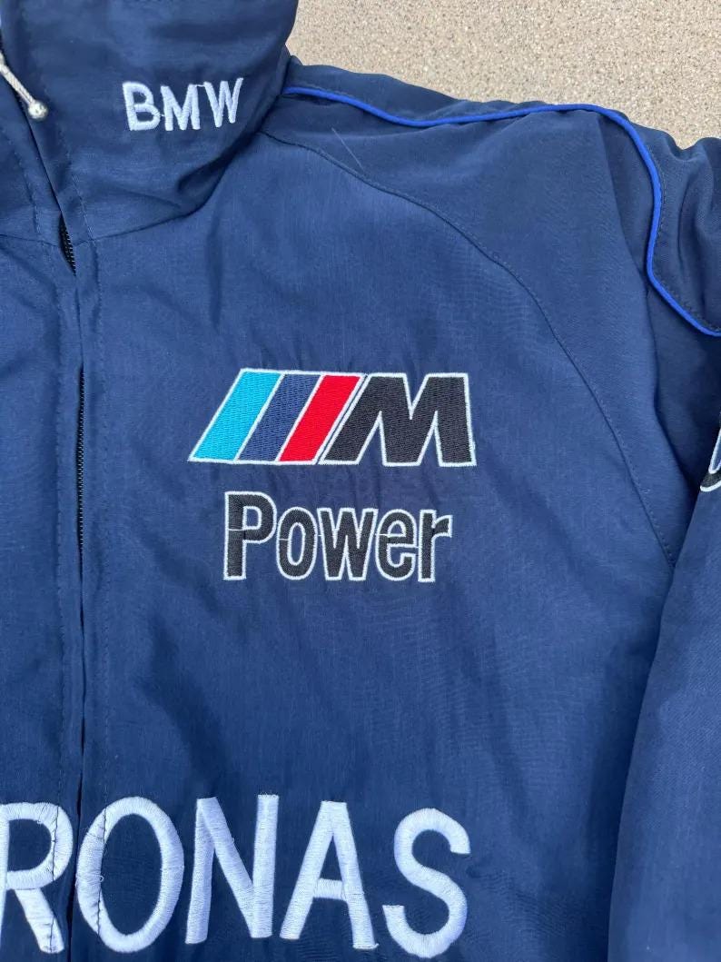 BMW M Power Petronas Jacket – Embroidered Streetwear Zip-Up MotoGP Riding Gear F1 Racing Jacket image 2