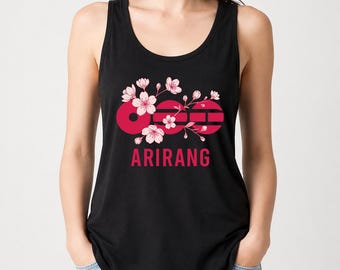 Débardeur floral en jersey unisexe Arirang, débardeur Arirang Tour Bella Canvas, chemise de concert Arirang, t-shirt de la tournée, cadeau de l'armée