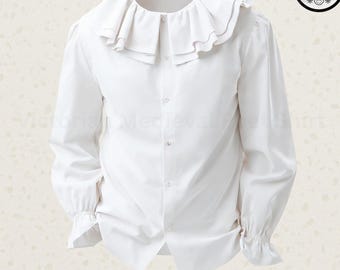 Mens Renaissance Pirate Shirt, Medieval Poet Shirt, Ruffle Costume