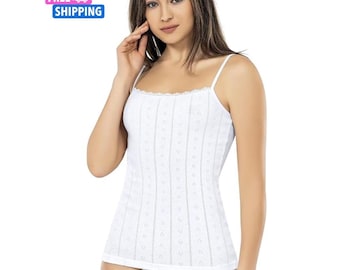 Women Cotton Camisole Soft Breathable Tank Top Undershirt