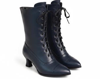 Bottes à lacets victoriennes pour femmes : chaussures pour déguisement de sorcière pirate de la Renaissance