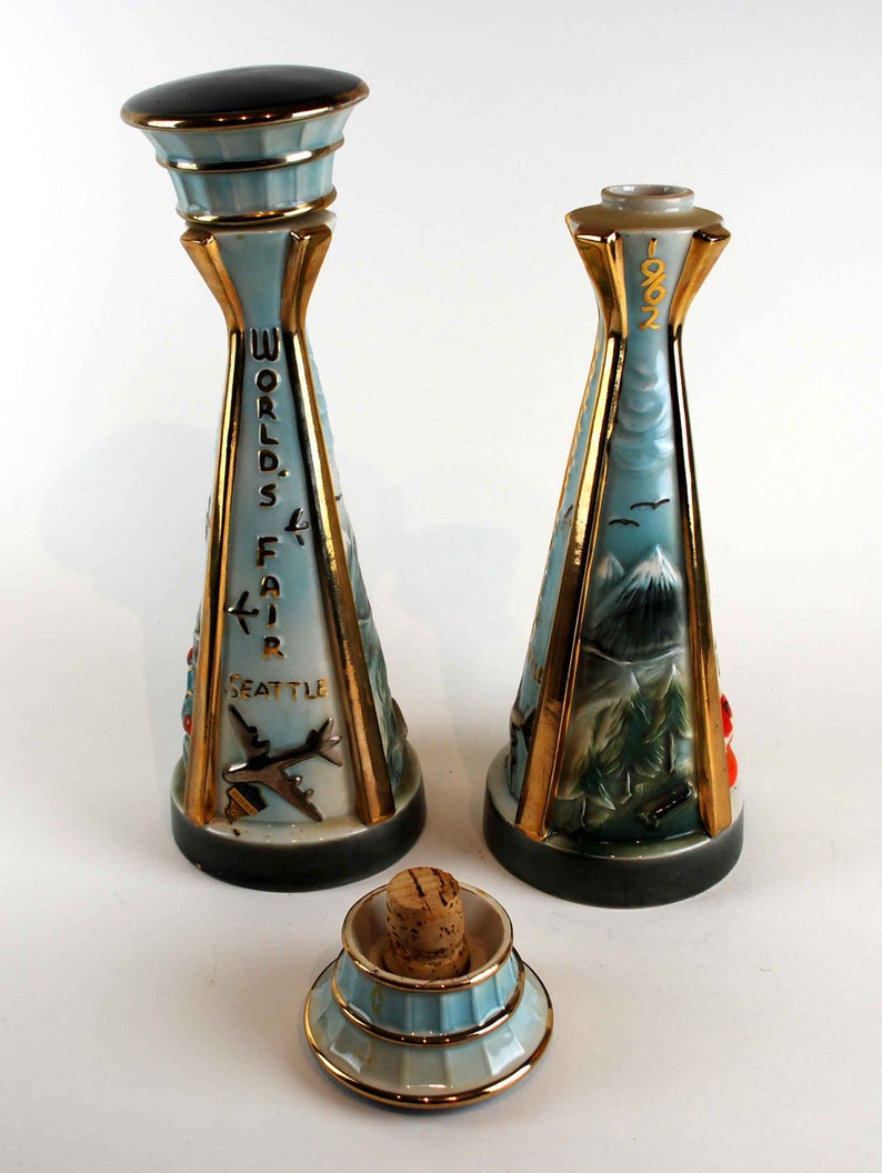 Jim Beam Vintage Whiskey Decanter Bottles 1962 Seattle Etsy