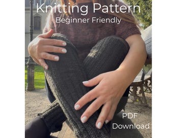 Melange Raglan T-Shirt & Ribbed Leg Warmers Knitting Pattern Bundle – Beginner PDF – Instant Download