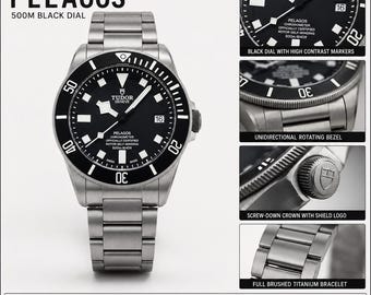 Tudor Pelagos Titanium, schwarzes Zifferblatt, automatische Schweizer Taucheruhr – Gebrauchte Luxus-Herrenuhr – Kostenloser weltweiter Expressversand – Geschenk für ihn