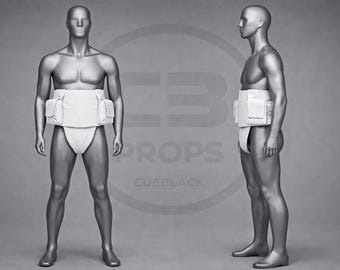 Cinturón utilitario Scout Trooper con fajín - Armadura de cosplay de Mandalorian Star Wars - Conjunto de cinturón táctico blanco y bolsa