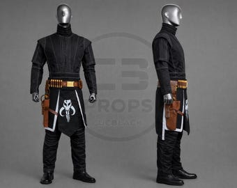 Traje de vuelo mandaloriano con cinturón y funda / Disfraz inspirado en Boba Fett / Armadura de cosplay de Star Wars / Traje de mitosaurio de la Guardia de la Muerte