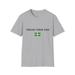 Devon T-Shirt: Cream then Jam - flag version | County Pride unisex tee