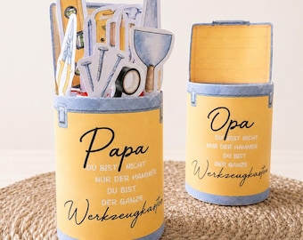 Ontwerp gereedschapsverpakking chocoladereep voor Vaderdag | Cadeau voor papa en opa | Afdrukbare pdf-sjabloon | Directe download direct