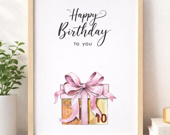 Birthday Cash Gift Printable PDF, Money Gift Template, DIY Birthday Money Holder, Instant Download, Last Minute Gift, A4 A5 A3 Poster