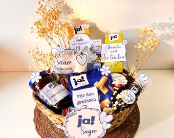 Ja-Sager Korb Etiketten Vorlage, DIY Hochzeitsgeschenk pdf, Labels zum Ausdrucken,Hochzeit DIGITALES PRODUKT