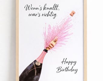 Birthday Cash Gift Printable PDF, Money Gift Template, DIY Birthday Money Holder, Instant Download, Last Minute Gift, A4 A5 A3 Poster