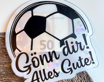 Football Shaker Card Money Gift Printable, Soccer Cash Gift Template, Communion Gift PDF, DIY German Money Card A4
