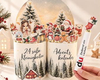 Duplo Advent Calendar with 24 Designs and Blank Templates | Cozy Winter Forest | Printable Chocolate Bar Wrappers | DIY Christmas Countdown