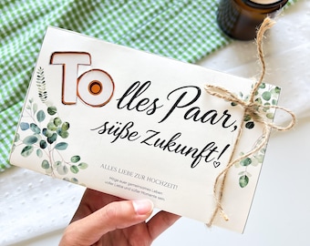 Toffifee Wrapper Wedding Money Gift Template for Printing – Lovely Couple, Sweet Future! Botanical Bride Wildflower DIY Wedding Gift