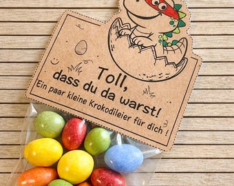 Crocodile Party Favors for Kids Birthday, Chocolate Eggs Candy Treat Bags, Jungle Safari Theme Goodie Bags, Kids Party Gifts