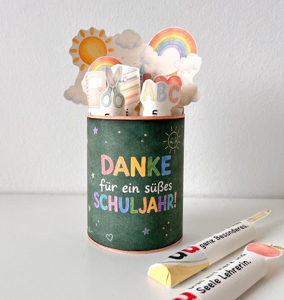 Duplo Banderole „Danke Lehrer“ Vorlage zum Ausdrucken, Lehrergeschenk zum Schuljahresende, DIY Abschiedsgeschenk Ferienbeginn