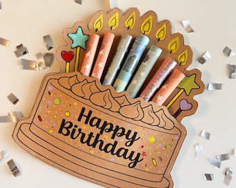 Birthday Cash Gift Cake Template, Money Holder Card with Candles, Funny Birthday Gift Idea, Printable PDF DIY Gift