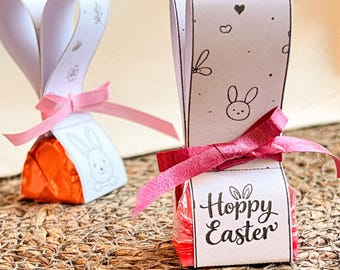 Easter Chocolate Wrapper Printable, Bunny Candy Wrapper DIY, Oster Geschenk Verpackung, Osterhase Basteln Kinder, Instant Download