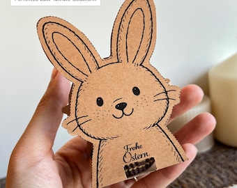 Easter Bunny Treat Holder for Ferrero Chocolate & Money Gift | Printable DIY Gift Box | Kraft Style Bunny | Last Minute Easter Gift