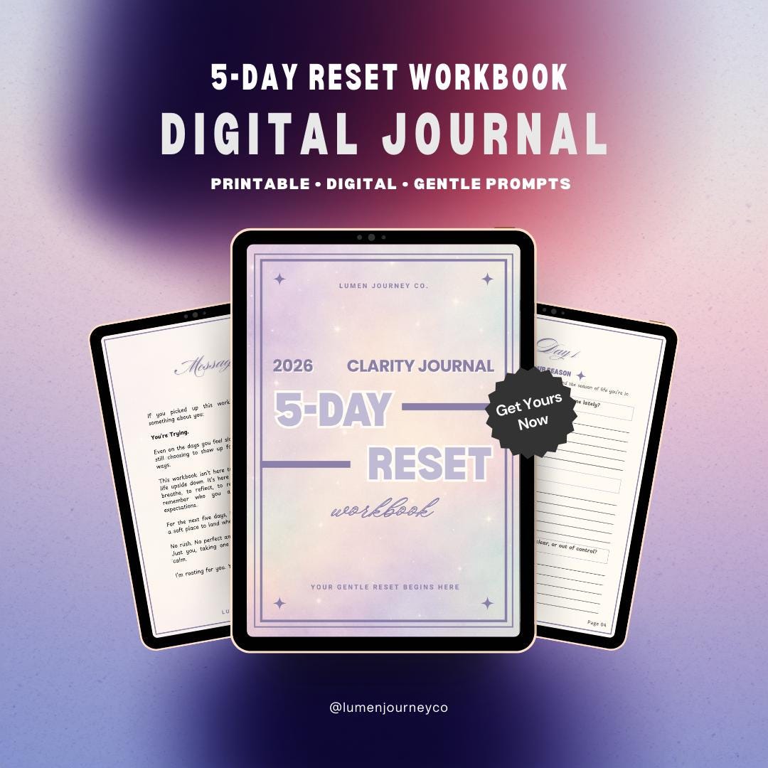 5-day Reset Journal | Guided Self-reflection Workbook (digital ...