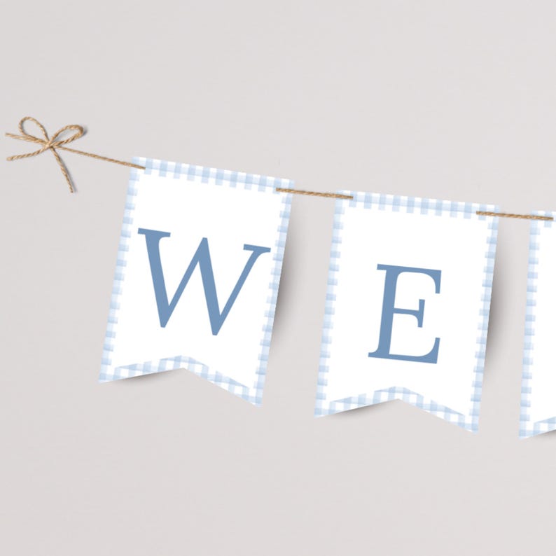 Welcome Baby Banner, Clothesline Baby Shower Banner, Printable Sweet ...