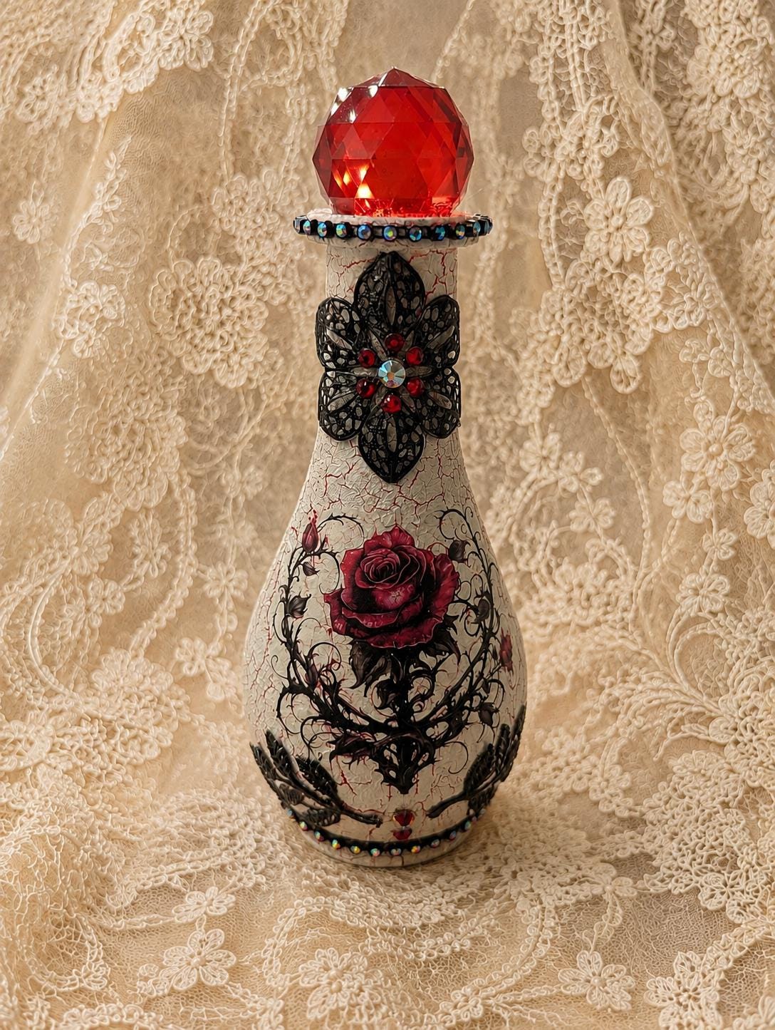 Perfume Bottles With Red Roses - Etsy