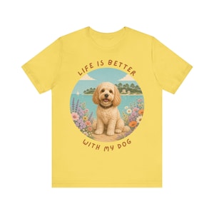 Livet är bättre med min Cavapoo-hund | Söt hundälskare | Hundägare-T-shirt | Hundmamma-grafik-T-shirt