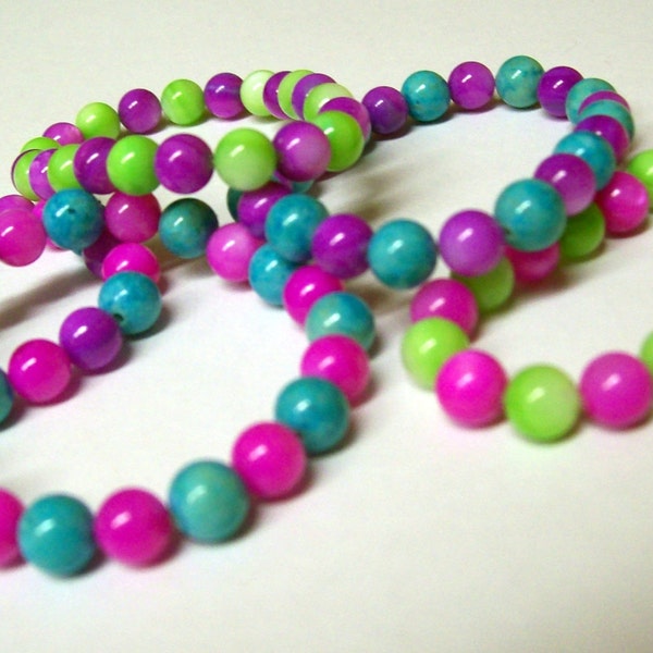 CLEARANCE FUN  and VIBRANT multicolored M.o.p. beaded Bracelets for girls