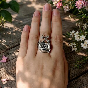 1 PC Ring Pretty Flower Ring For Women For Gift Wedding Engagement Anniversary Party Jewelry Gift For Women