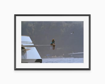 Principessa Diana Spencer sullo yacht, Portofino, Italia, stampe fotografiche, principessa del Galles, poster d'epoca, stampa artistica fotografica di qualità museale