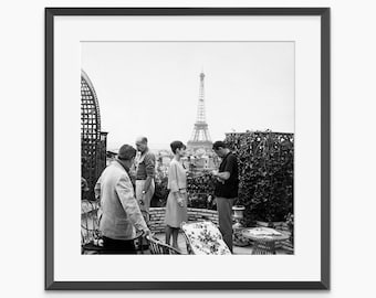 Audrey Hepburn Print, Photography Prints, Eiffel Tower Print, Vintage Poster, Black and White Wall Art, Museum Quality Photography Poster
