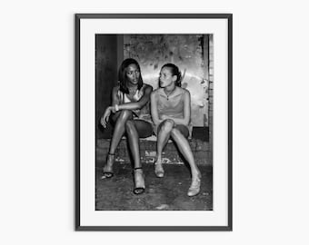 Stampa di Naomi Campbell, stampa di Kate Moss, stampe fotografiche, poster retrò, arte murale in bianco e nero, poster fotografico di qualità museale