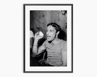 Marlon Brando, Fototryck, Kändisporträtt, Vintageposter, Svartvit Väggkonst, Fotoposter i Museikvalitet