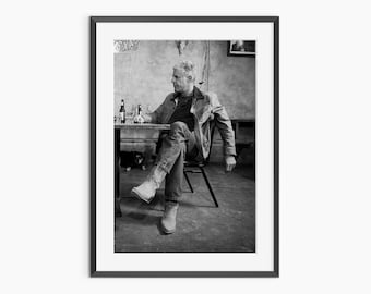 Anthony Bourdain, stampe fotografiche, poster retrò, arte di Anthony Bourdain, arte murale in bianco e nero, poster fotografico di qualità museale