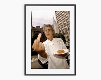 Anthony Bourdain, stampe fotografiche, poster retrò, arte murale per cucina, poster di cucina, arte murale funky, poster fotografico di qualità museale