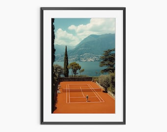 Stampa di tennis, stampe fotografiche, arte murale di tennis, stampa artistica, arredamento estetico per la stanza, stampe artistiche da parete, poster fotografici di qualità museale