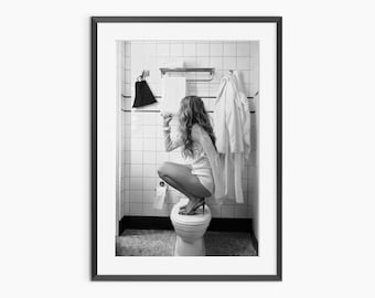 Stampe per il bagno, stampe fotografiche, decorazioni estetiche per la stanza, poster di moda, stampe in bianco e nero, opere d'arte da parete di qualità museale