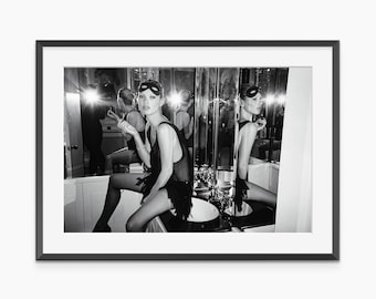 Stampa di Kate Moss, stampe fotografiche, poster di moda, quadri di Kate Moss, poster vintage, stampe in bianco e nero, quadri di qualità museale